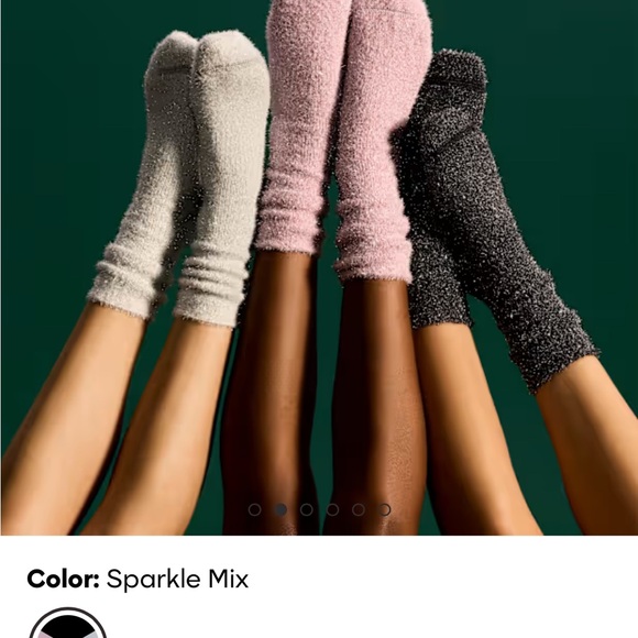 Bombas sparkly 3 pack calf socks.  Black, pink and silver - Picture 7 of 11